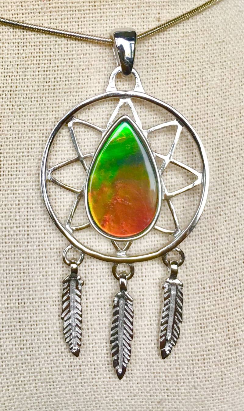 Ammolit Anhänger - Traumfänger in Herbstlichen Farben Ammolit Anhänger - Traumfänger in Herbstlichen Farben von AmmoliteRainbows