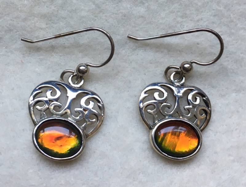 Ammolit Ohrringe - Extravagante Kronen-Fassung Ammolit Ohrringe - Extravagante Kronen-Fassung von AmmoliteRainbows