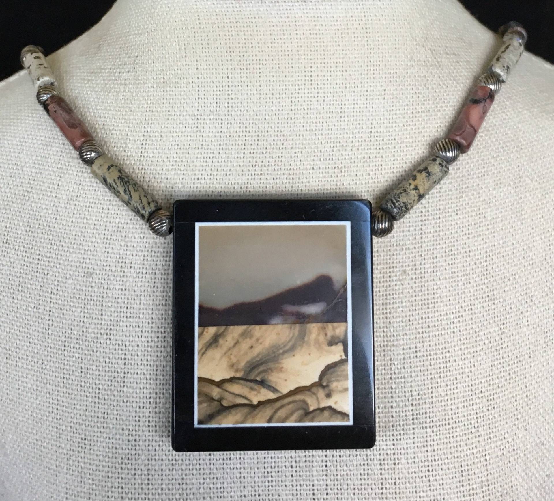 Bild Jaspis Halskette - Wüsten Design Bitte Beschreibung Lesen von AmmoliteRainbows