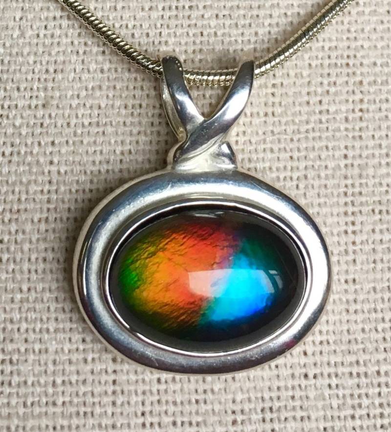 Massives Ammolit Anhänger in Massiver 925Er Silberfassung Bitte Beschreibung Lesen von AmmoliteRainbows