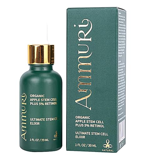 Ammuri Retinol Serum 5% (Ultimate Apple Stem Cell) Retinol Serum Hochwirksam für das Gesicht│ Anti-Aging│ Gesichtsserum für Damen und Herren│ Ideal zur Hautpflege, Gesichtspflege - 30ml von Ammuri