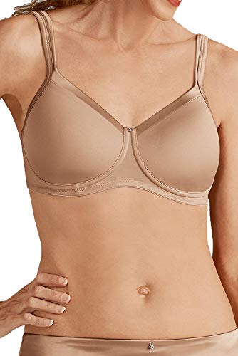 Amoena Damen Lara Satin Pocketed Seamless Wire Free Tshirt Bra BH, Nude, 85B von Amoena