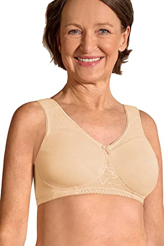 Amoena Damen Soft-BH Leslie | Sand | Größe 125B | speziell für große Größen | unterstützt den Lymphabfluss | für Voll- oder Teilprothesen | hoher von Amoena