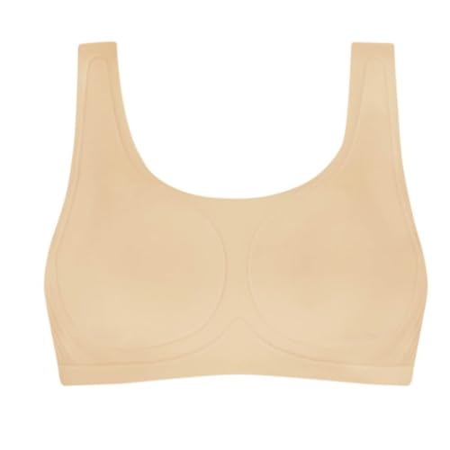Amoena Linda Soft-BH für einen Guten Lymphfluss | Größe: M | Farbe: Sand | Breite Träger | Höher geschnittene Seiten | Integrierte Taschen | Verbreiteter Reißverschluss von Amoena