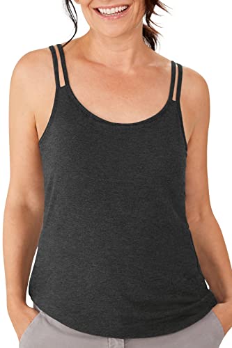 Amoena Damen Valetta Pocketed Camisole with Built In Shelf Bra BH, Charcoal Mélange, 38 von Amoena