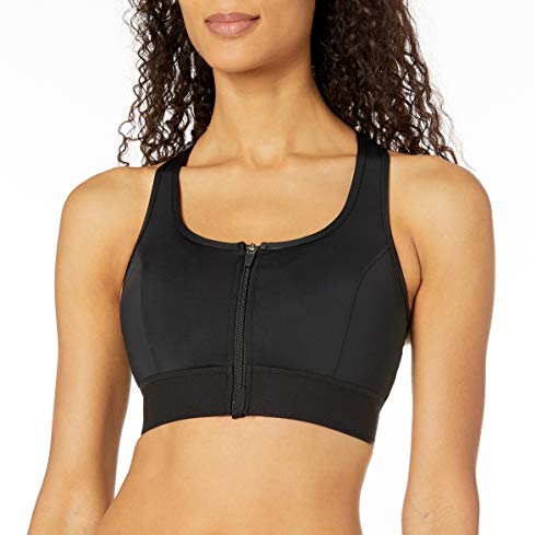 Amoena Damen Zip Front Medium Support Pocketed Sport Bra BH, schwarz von Amoena