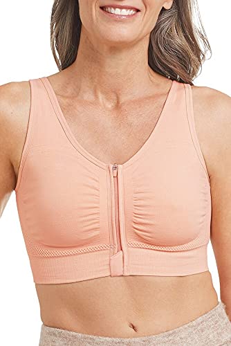 Reggiseno per protesi seno post operatorio Amoena mod. EMILIA ZIP ST LOW Rosa nudo coppe universali Art. 45012 Size 80-85 von Amoena