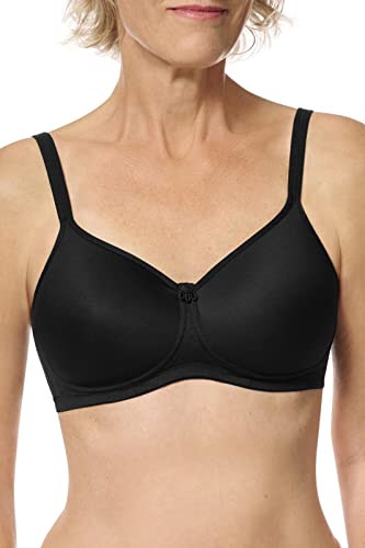 amoena Prothesen Schalen-BH Mara ohne Bügel mit gemoldeten nahtlosen Cups | Größe: 105C | Farbe: Schwarz | Für den Alltag | Taschen aus atmungsaktivem Material | Verstellbare Träger von Amoena