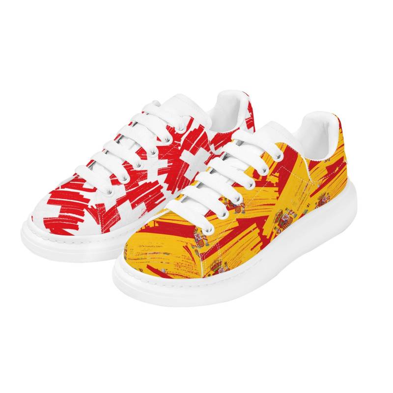 Double/Combo Flag Half & Amolep Low Top Chunky Shoes/Sneakers - Customisable | Select Any 2 Countries Of Your Choice von Amolep