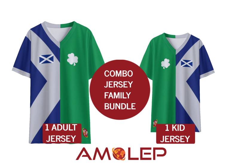 Family Bundle 1 Adult & Kid Half Customisable Amolep Multinational Football /Soccer Jerseys von Amolep