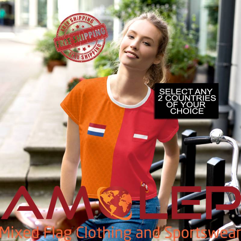 Half & Customisable Amolep Multinational Cropped Football /Soccer Jersey Top von Amolep
