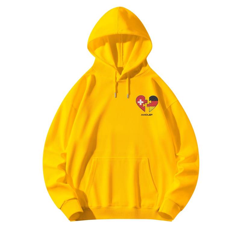 Personalised Half Hearts Dual Nation Double Flag Custom Unisex Hoodie | Select Any 2 Flags/Countries Of Your Choice von Amolep