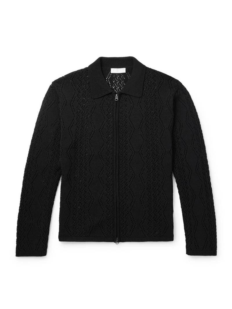 Amomento - Crocheted Zip-Up Cardigan - Men - Black - M von Amomento