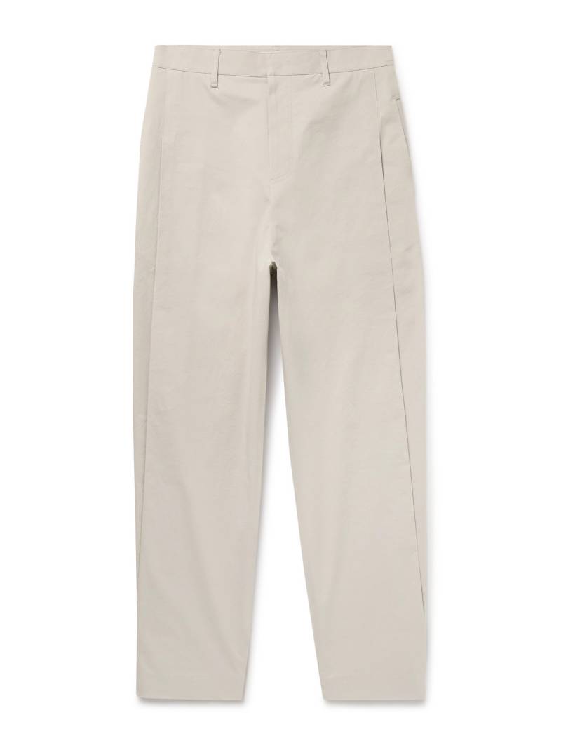 Amomento - Straight-Leg Pleated Cotton-Blend Poplin Trousers - Men - Neutrals - L von Amomento