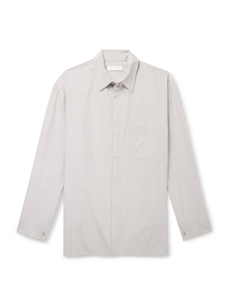 Amomento - Striped TENCEL™ Lyocell and Cotton-Blend Shirt - Men - Gray - M von Amomento