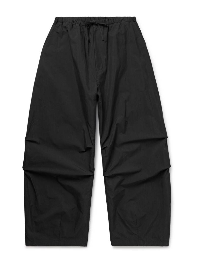 Amomento - Wide-Leg Cotton-Blend Twill Drawstring Trousers - Men - Black - M von Amomento