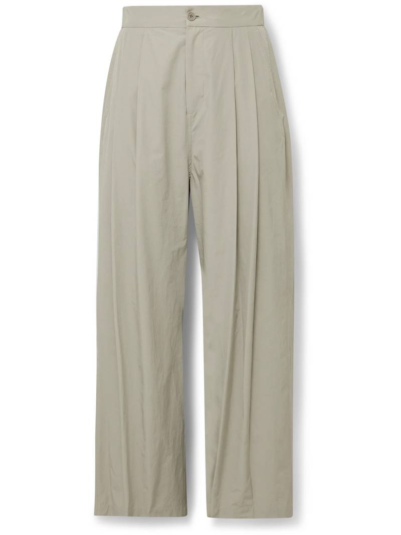 Amomento - Wide-Leg Pleated Shell Trousers - Men - Neutrals - M von Amomento