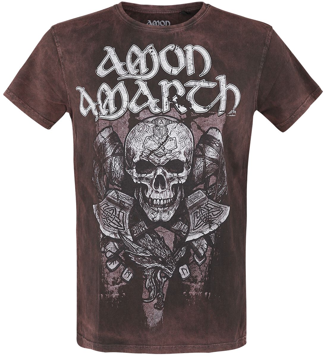 Amon Amarth Carved Skull T-Shirt braun in XXL von Amon Amarth