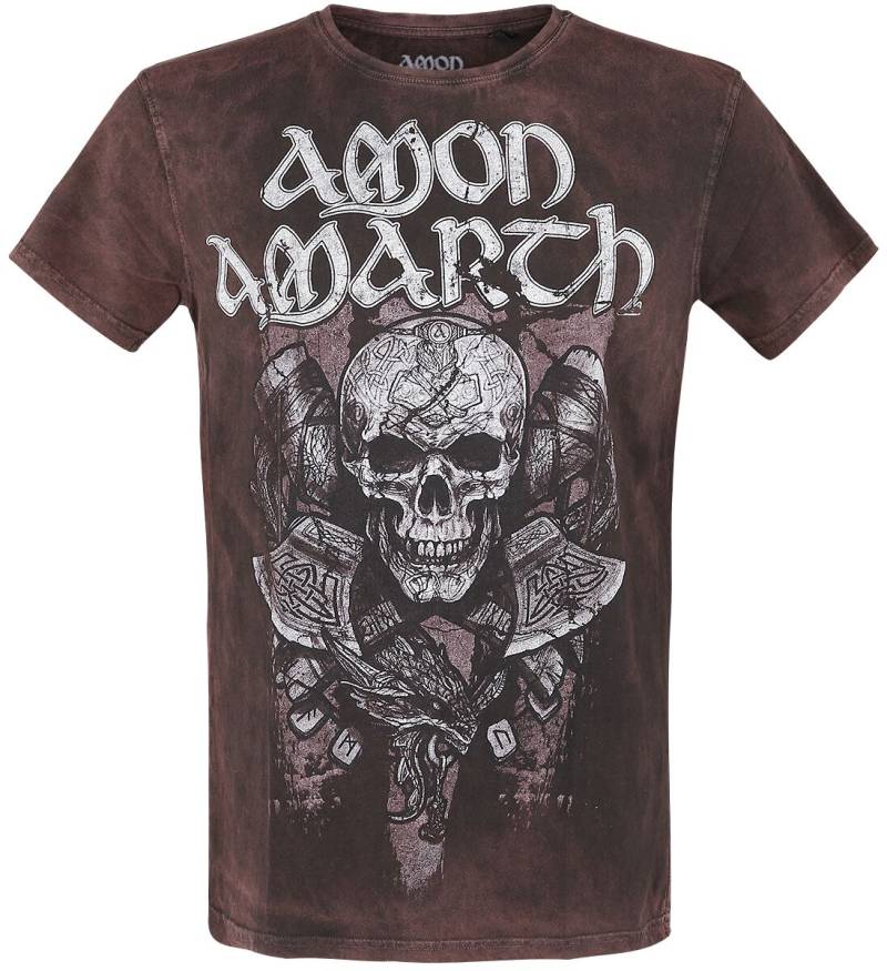 Amon Amarth Carved Skull T-Shirt braun in XXL von Amon Amarth
