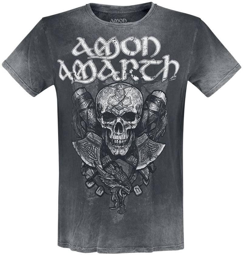 Amon Amarth Carved Skull T-Shirt dunkelgrau in XXL von Amon Amarth