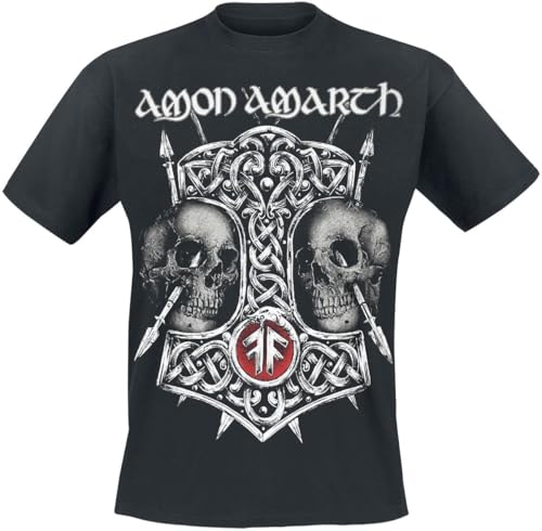 Amon Amarth Hammer & Skulls Männer T-Shirt schwarz L 100% Baumwolle Band-Merch, Bands, Wikinger von Amon Amarth