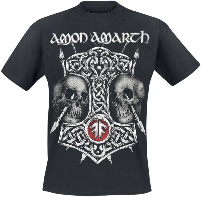 Amon Amarth Hammer & Skulls T-Shirt schwarz in L von Amon Amarth