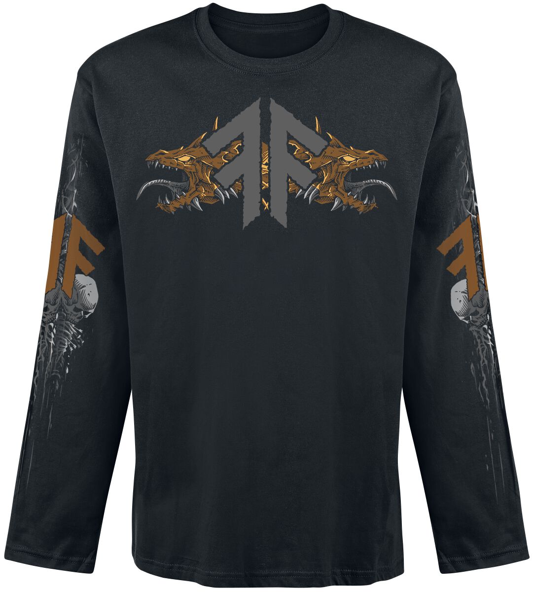 Amon Amarth Langarmshirt - Fafner's Gold - S bis XXL - für Männer - Größe S - schwarz  - Lizenziertes Merchandise! von Amon Amarth