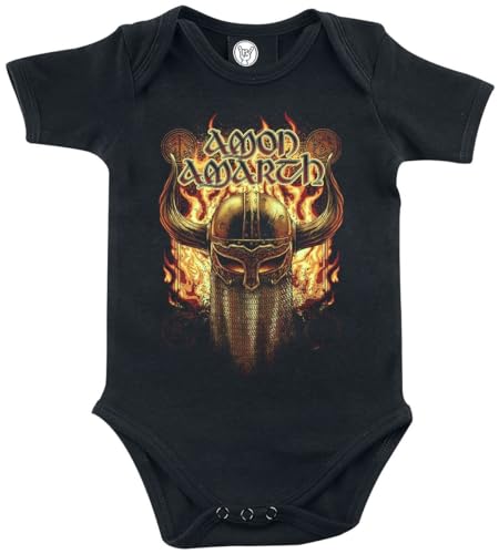 Amon Amarth (Helmet) - Baby Body, schwarz, Größe 68/74 (6-12 Monate), offizielles Band-Merch von Metal-Kids von Amon Amarth