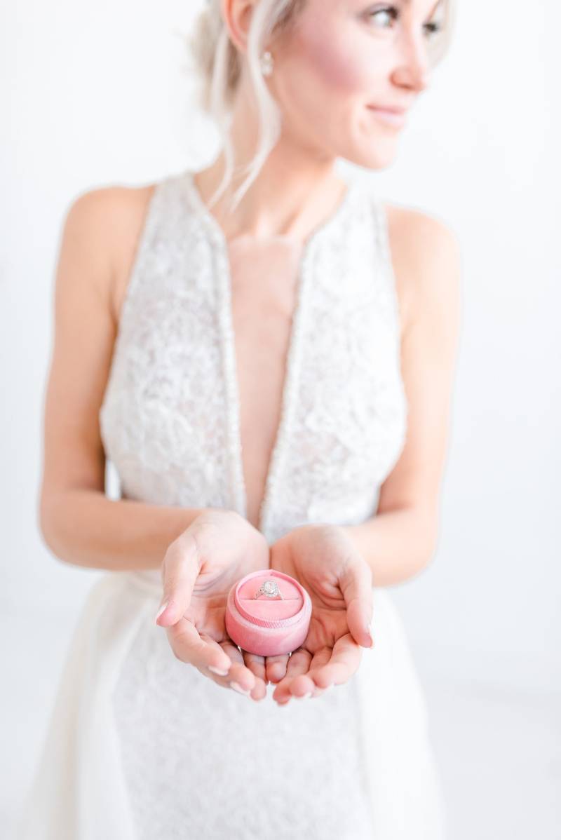 Ringschatulle Aus Samt - Rose/Blush Rosa Personalisiert von AmonieRingBoxes