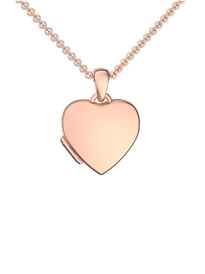 Amoonic Amulett Herz Medaillon zum Öffnen für Bilder Silber 925 Herzkette Anhänger (inkl. Schmucketui), Anhänger aufklappbar befüllbar Foto Gold Rosegold vergoldet Geschenk von Amoonic