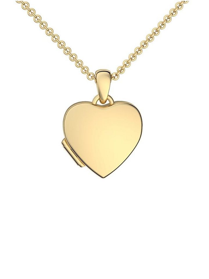 Amoonic Amulett Kinder-Medaillon zum Öffnen für Bilder Silber 925 Herzkette Mädchen (inkl. Schmucktäschchen), Anhänger aufklappbar befüllbar Foto Gold Rosegold vergoldet Geschenk von Amoonic