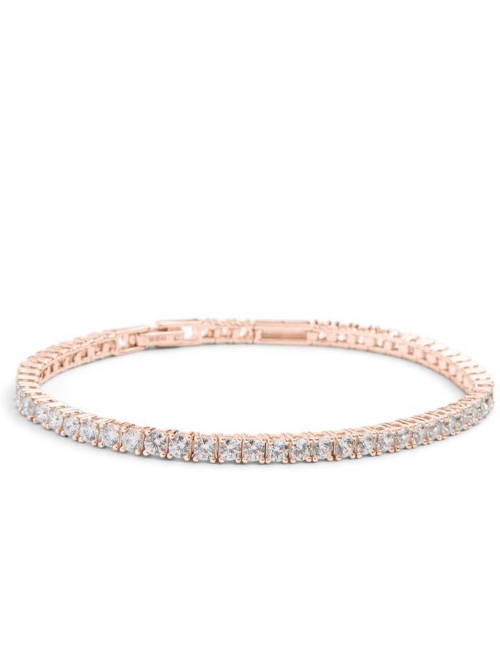 Amoonic Armband Damen Tennisarmband Match aus 925er Silber oder hochwertig vergoldet (inkl. Schmucktäschchen), Silber, Gold oder Rosegold vergoldet mit Zirkoniasteinen Geschenk von Amoonic