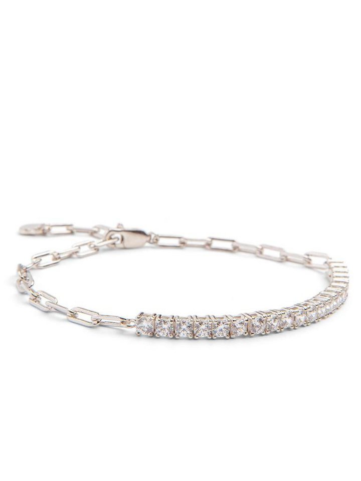 Amoonic Armband Damen Tennisarmband Mixed aus 925er Silber oder vergoldet mit Zirkonia (inkl. Schmucktäschchen), Armband & Glieder Kette im Mix, mit Zirkoniasteinen Geschenk Freundin von Amoonic