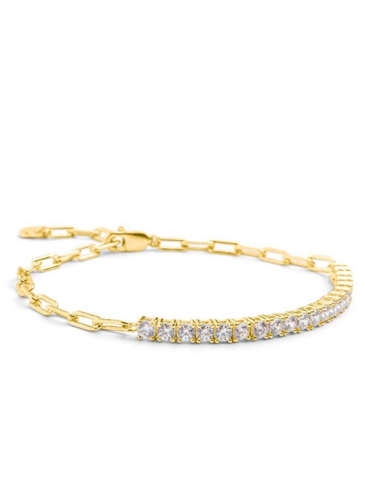 Amoonic Armband Damen Tennisarmband Mixed aus 925er Silber oder vergoldet mit Zirkonia (inkl. Schmucktäschchen), Armband & Glieder Kette im Mix, mit Zirkoniasteinen Geschenk Freundin von Amoonic