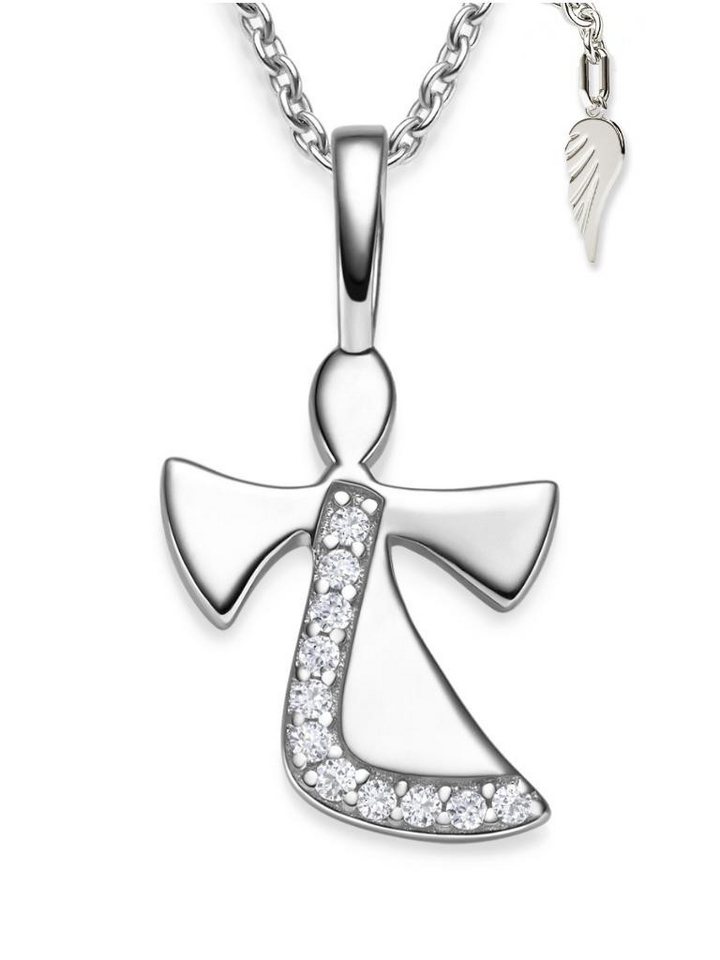 Amoonic Kette mit Anhänger Schutzengel Kette Silber 925 mit Engel-Anhänger Halskette für Kinder (individuell anpassbare Halskettenlänge), Silberkette Gold Rosegold vergoldet Kinder-Schmuck Geschenk Mädchen von Amoonic