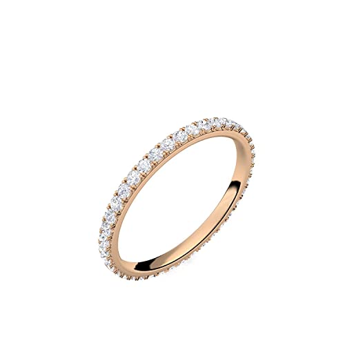 Ring Rosegold von AMOONIC mit Zirkonia Verlobungsringe (Silber 925 hochwertig vergoldet) Memoryring Vorsteckring Zirkonia Stein Damenring Damen Heiratsantrag Memory Memoire FF589VGRSZIFA56 von Amoonic