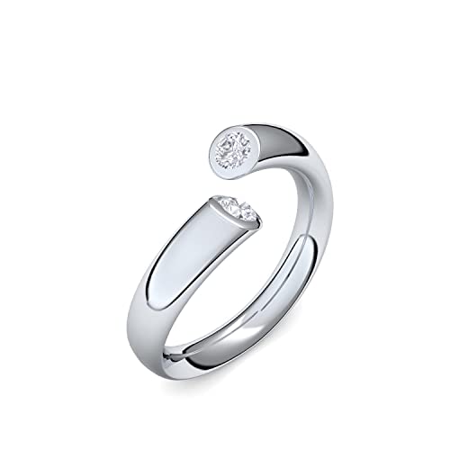 Amoonic Ring Silber Zirkonia Silberring 925 **GRATIS LUXUSETUI*** Designerring Zirkonia Ringe mit Stein Antragsring Silberringe 925 Zirkonia wie Diamantring - MW04SS925ZIFAZIFA58 von Amoonic