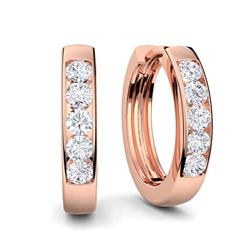 Creolen Rosegold Zirkonia (Silber 925 vergoldet) mit graviertem Etui Kreolen Rosegold Ohrringe Geschenkidee Geschenke Freundin Sie Valentinstag für Frauen FF01VGRSZIFA-3 von Amoonic