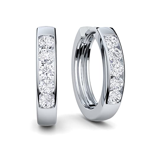 Ohrringe Zirkonia Creolen Silber klein 925 Kreolen Ohrstecker Silber Original Silbercreolen Silberohrringe Schmuck FF01-6 von Amoonìc