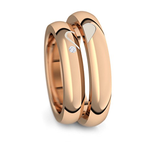 Eheringe Trauringe Rosegold Set AMOONIC mit Zirkonia Freundschaftsringe Paarpreis Verlobungsringe Partnerringe Silber 925 hochwertig vergoldet Ringpaar Hochzeitsringe Eheringe ER40VGRSZIFA-5264 von Amoonìc