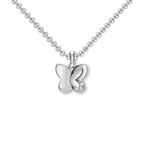 Kinder Kette Silber 925 Schmetterling-Kette Mädchen Schmuck Kinder Ketten Mädchen Echt Kette mit Schmetterling Silber Anhänger für Kinder Halskette Geschenke für Mädchen Geschenkideen FF482 von Amoonic