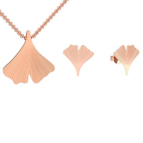 Ginkgoblatt Schmuckset Anhänger und Ohrstecker in Rotgold hochwertig vergoldet! *inkl. Luxus-Etui + * Kettenanhänger Damen Gingko Ohrstecker Gingko Blatt glänzend FF200 VGRT45 Ginkgoblatt Schmuckset Anhänger und Ohrstecker in Rotgold hochwertig vergoldet! *inkl. Luxus-Etui + * Kettenanhänger Damen Gingko Ohrstecker Gingko Blatt glänzend FF200 VGRT45 von Amoonìc