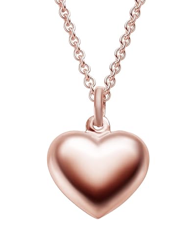 Amoonìc Herzkette Halskette Damen Rosegold (Silber 925 vergoldet) | Frauen Kette mit Herz Anhänger Ich liebe Dich | Schmuck-Geschenk für Freundin Frau Ehefrau zum Jahrestag Hochzeitstag Geburtstag von Amoonìc