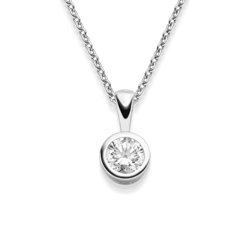 Halsketten für Frauen *PREMIUM ETUI* Silberkette Damen 925 Kette Silber mit Anhänger Schmuck Zirkonia Damenkette schlichte klassische wie brilliant dezent Geschenkset Silberschmuck von Amoonic