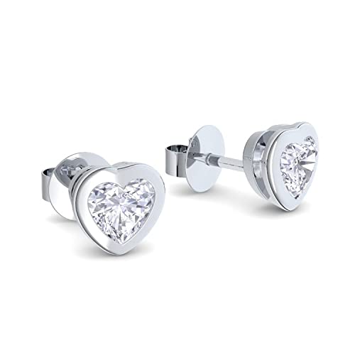 Herz Ohrstecker Silber 925 *GRATIS PREMIUM ETUI* mit Ich liebe Dich GRAVUR klein Damen Herz Ohrringe Silberohrstecker Stecker Herzchen Herzohrringe mit Stein Damenohrringe Geschenke für Frauen von Amoonic