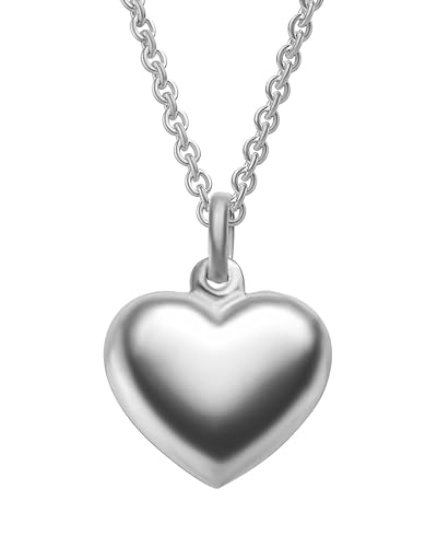 Herzkette Silber 925 Kette mit Herz-Anhänger Damen-Kette GRATIS Etui mit Gravur: *Ich liebe Dich* Geschenke für Freundin Frauen zum Geburtstag Liebe Damen-Schmuck Herzchen schlicht FF74SS92545-3 von Amoonic