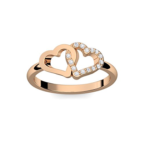 Herzring Rosegold Herz Ring Verlobungsringe Rosegold vergoldet Zirkonia Stein + LUXUSETUI! Goldring Ring Zirkonia wie Diamant Ringe Heiratsantrag Verlobung Geschenke Frauen FF206 VGRSZIFA50 von Amoonic