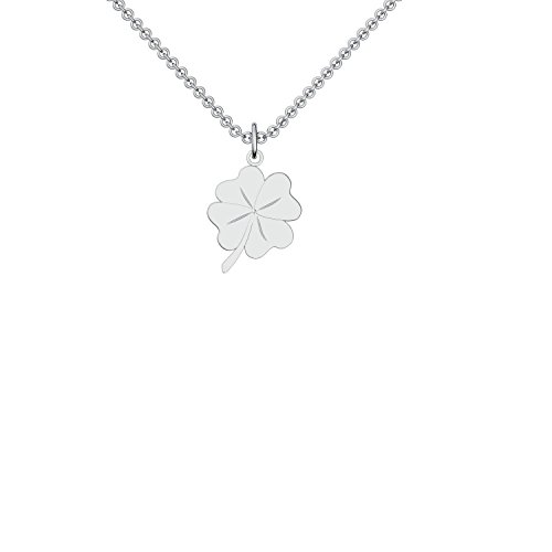 Kleeblatt Anhänger Kleeblatt Kette Silber Glücksbringer Kette Anhänger mit Kette in Silber 925 *GRATIS ETUI mit 2 Herzen* Halskette Kettenanhänger Blattanhänger Blattkette Glückskette FF93-0 SS92545 von Amoonìc