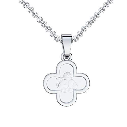 Kreuz Engel Anhänger Silber 925 + inkl. GRATIS Luxusetui + Kreuzkette Engelkette Schutzengel Taufanhänger Taufkette Patengeschenk Taufe Geschenk FF440 SS92545 von Amoonìc