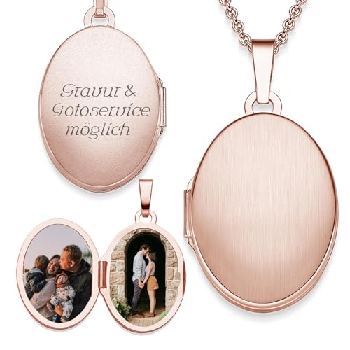 Medaillon oval zum Öffnen für Bilder Rosegold | Kette Damen Medallion mit Bild | Foto Amulett Anhänger antik vintage| Halskette Herzkette mit Gravur Medaillon oval zum Öffnen für Bilder Rosegold | Kette Damen Medallion mit Bild | Foto Amulett Anhänger antik vintage| Halskette Herzkette mit Gravur von Amoonic